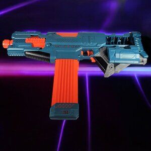 NERF Elite 2.0 Turbine Motorized Blaster Tested Working Blue Orange w Clip E9481